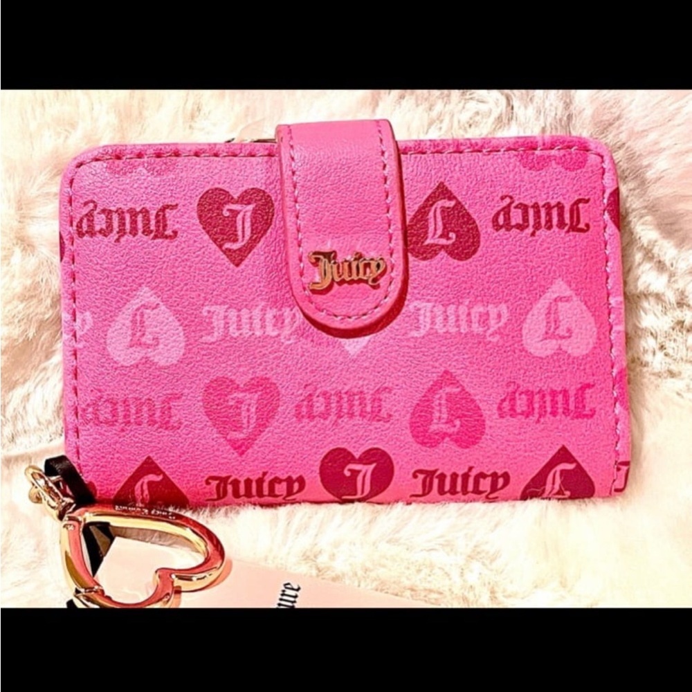 Juicy Couture Pink Wallet with Heart Accent